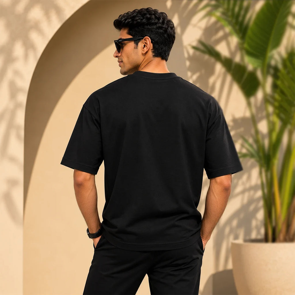 Men's "Bharat - India" Premium Oversized Graphic T-Shirt - 240 GSM Pure Cotton, Bio-Washed