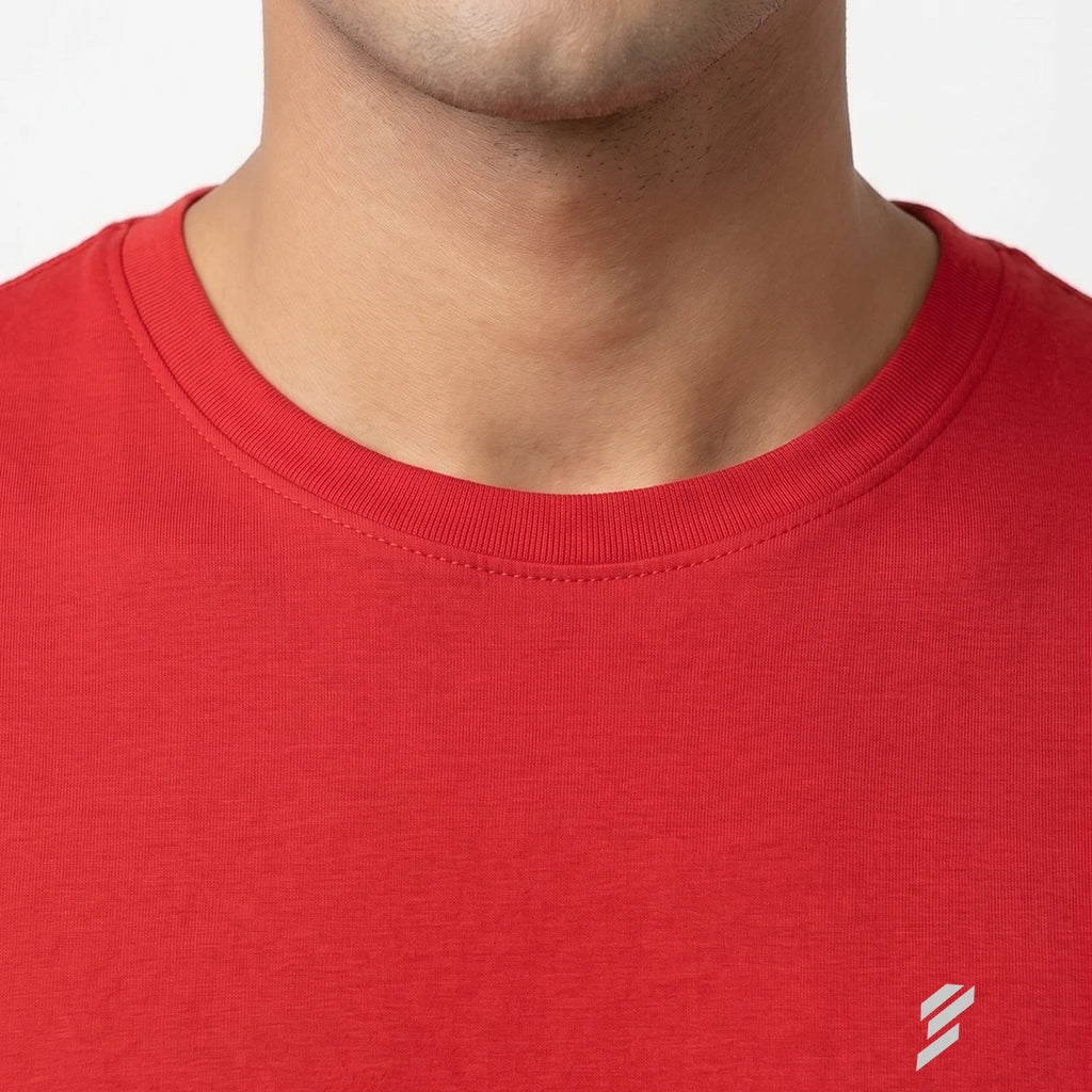 Men's Regular Fit Round Neck T-Shirt – Premium 180 GSM Biowashed Cotton Blend Half Sleeve Tee