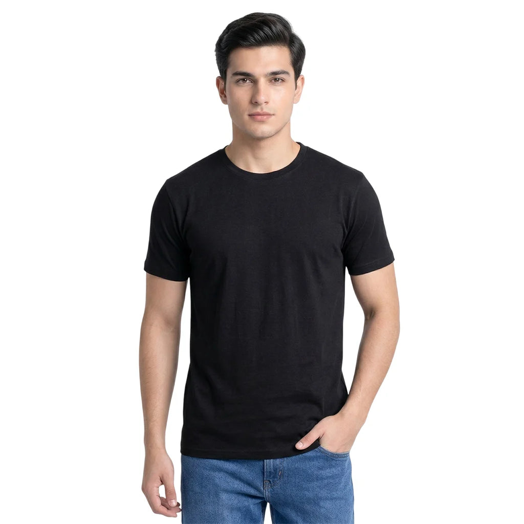 Premium Men’s Round Neck Pure Cotton T-Shirt Combo – 180 GSM Biowashed Regular Fit Half Sleeve Tees (Pack of 3)