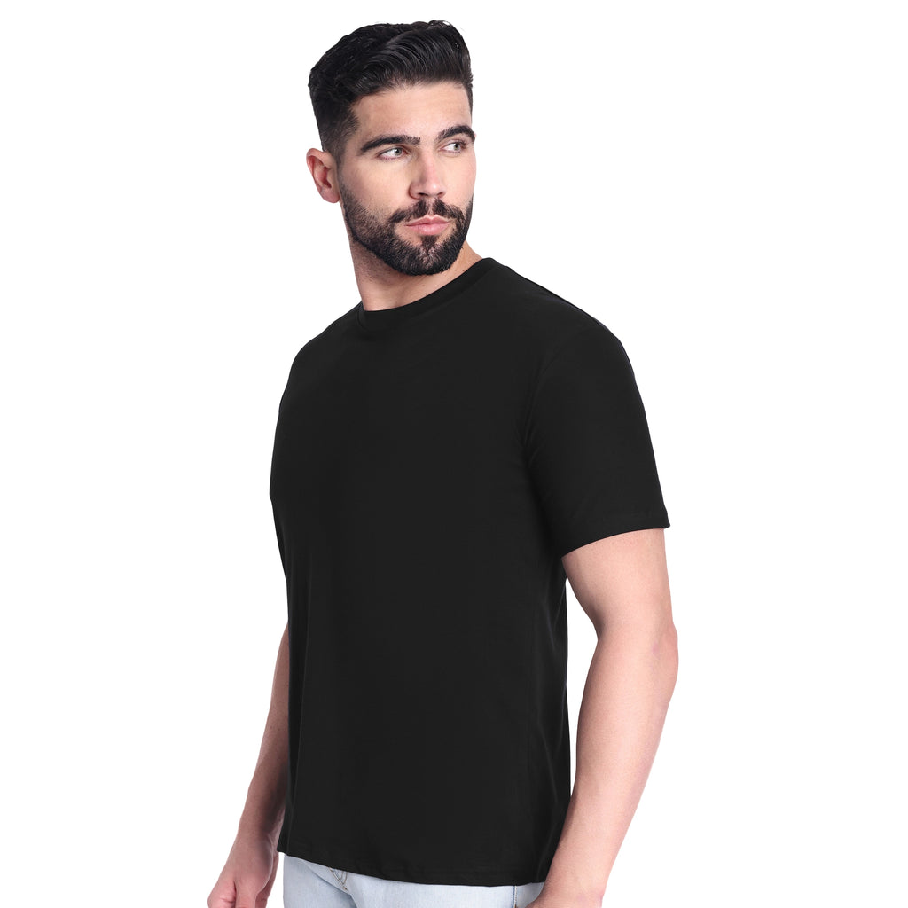Men's Premium Cotton Solid Round Neck T-Shirt | Regular Fit Half Sleeve Casual T-Shirt for Daily Wear