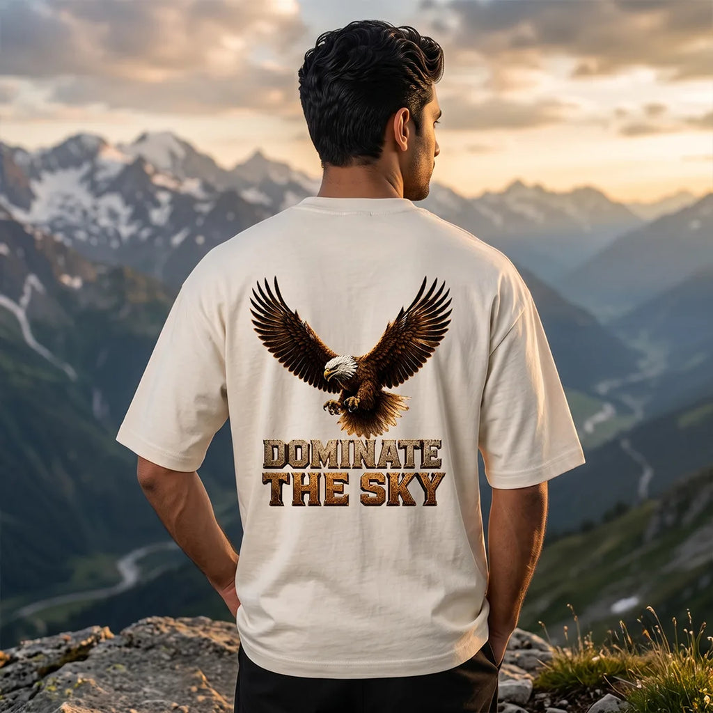 Men's India Air Force Eagle Graphic T-Shirt - 240 GSM Oversized