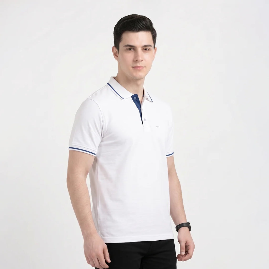 Premium Pure Cotton Regular Fit Tipping Polo Shirt - 270 GSM Bio-Washed
