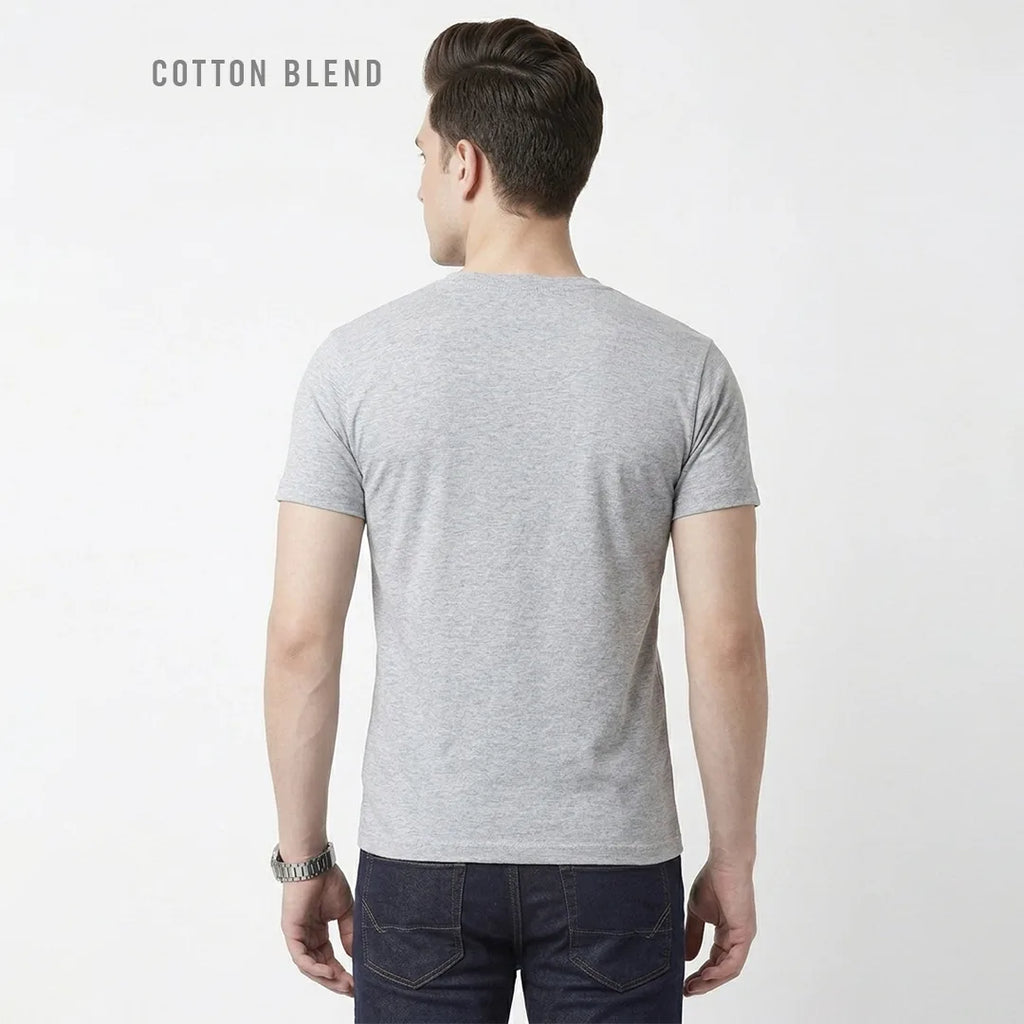 Premium Men's Cotton Blend T-Shirt | 180 GSM Bio-Washed | Excello Embroidered Logo