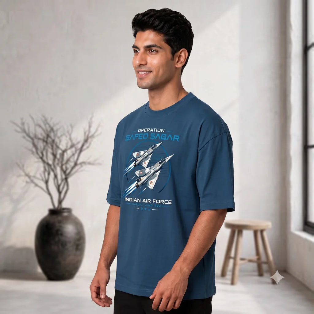 Indian Air Force Operation Safed Sagar Oversized T-Shirt - 240 GSM