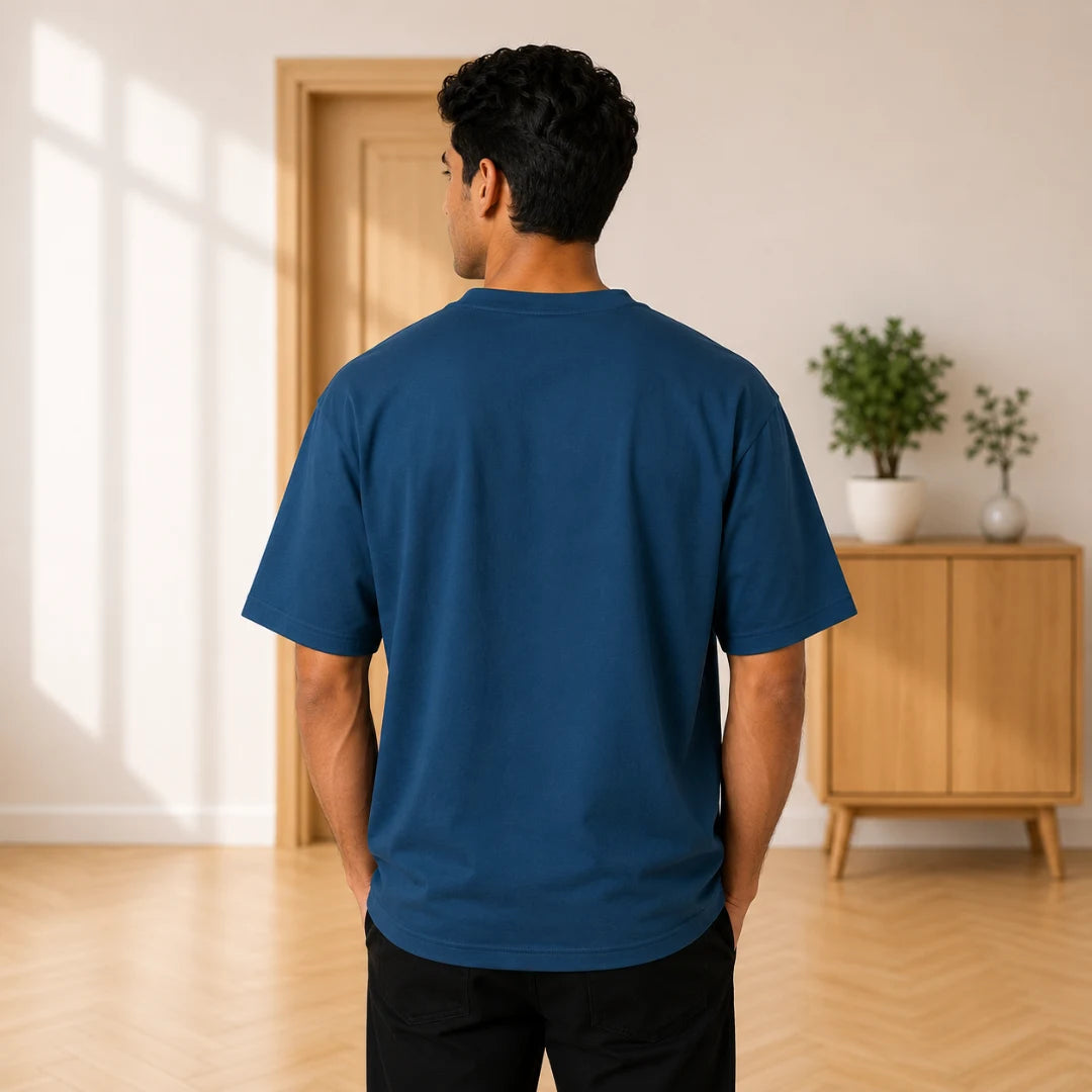 Men's "Bharat - India" Premium Oversized Graphic T-Shirt - 240 GSM Pure Cotton, Bio-Washed