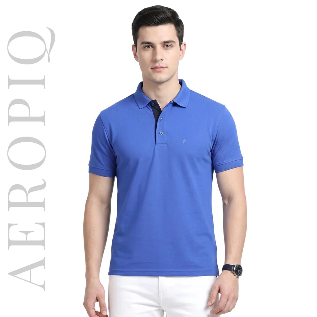 Men's Aeropiq Performance Polo – Wrinkle-Free Sustainable Nano Poly T-Shirt with Cotton-Like Feel