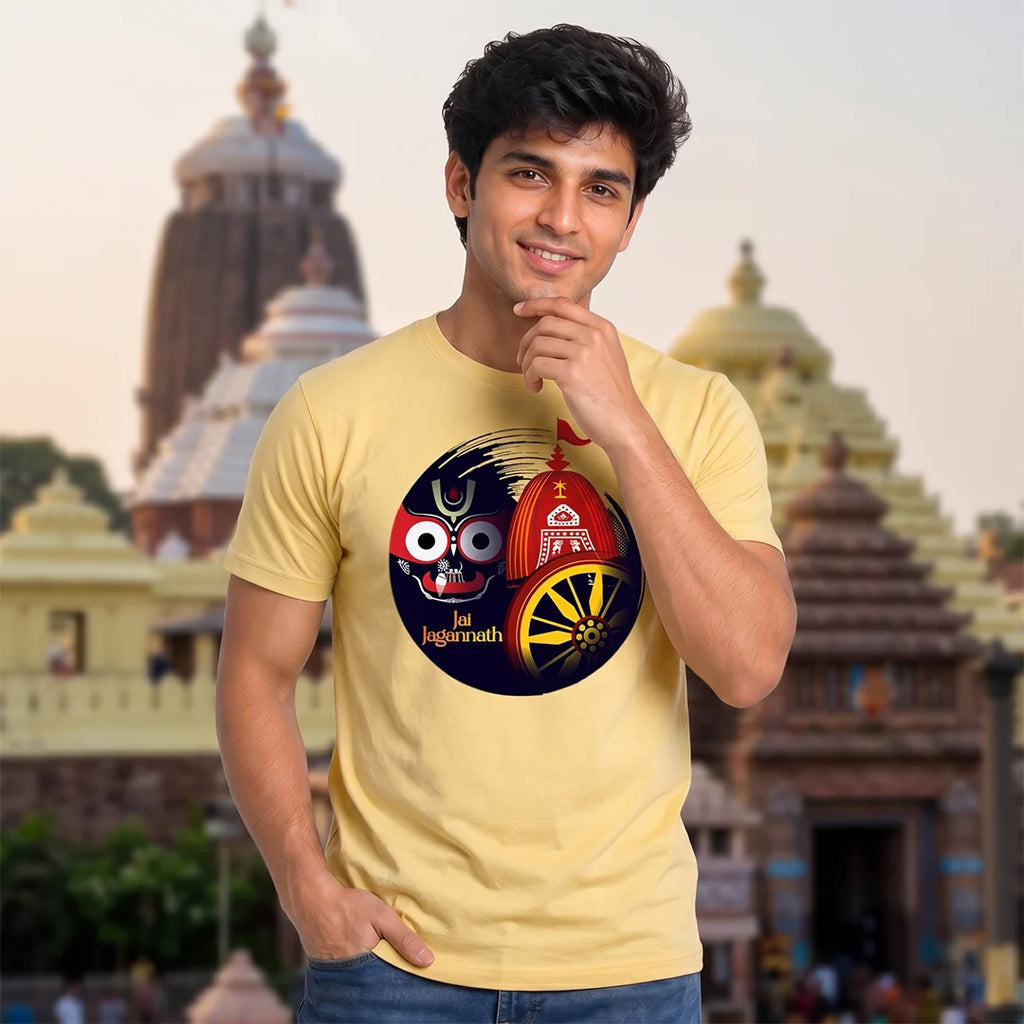 Lord Jagannath Devotional Festival Graphic T-Shirt – 180 GSM Heavyweight Half Sleeve Tee
