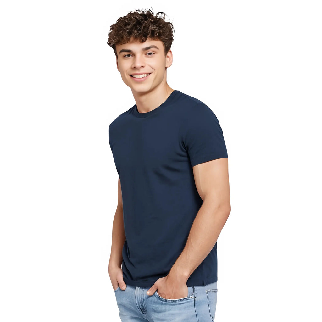 Men’s Premium Cotton Solid T-Shirt | Classic Round Neck Half Sleeve T- Shirt – Regular Fit Casual Wear