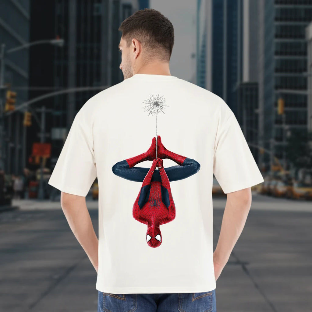 Spider-Man Web-Slinger | Premium White Oversized T-Shirt