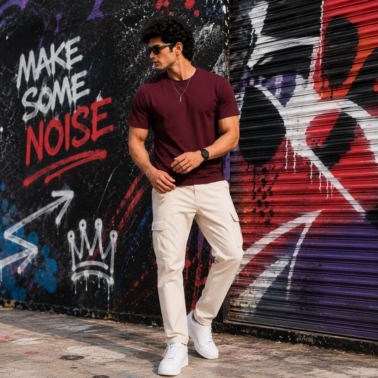 EXCELLO Men’s Plain Cotton T-Shirt (Regular Fit, Round Neck)