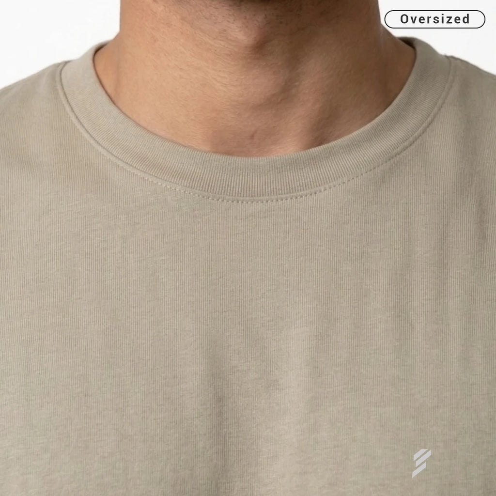 Premium 240 GSM Heavyweight Oversized T-Shirt – 100% Pure Cotton Minimalist Chest Logo Tee