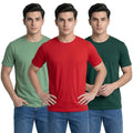 Premium Men’s Round Neck Pure Cotton T-Shirt Combo – 180 GSM Biowashed Regular Fit Half Sleeve Tees (Pack of 3)