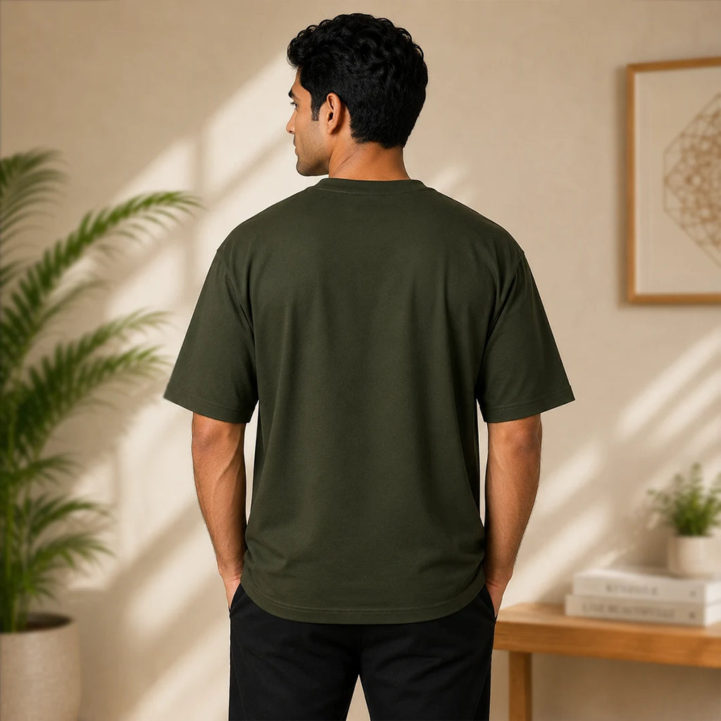 Men's Oversized Graphic T-Shirt - The Cosmic Chakra Mystical Print, 240 GSM Pure Cotton, Bio-Washed