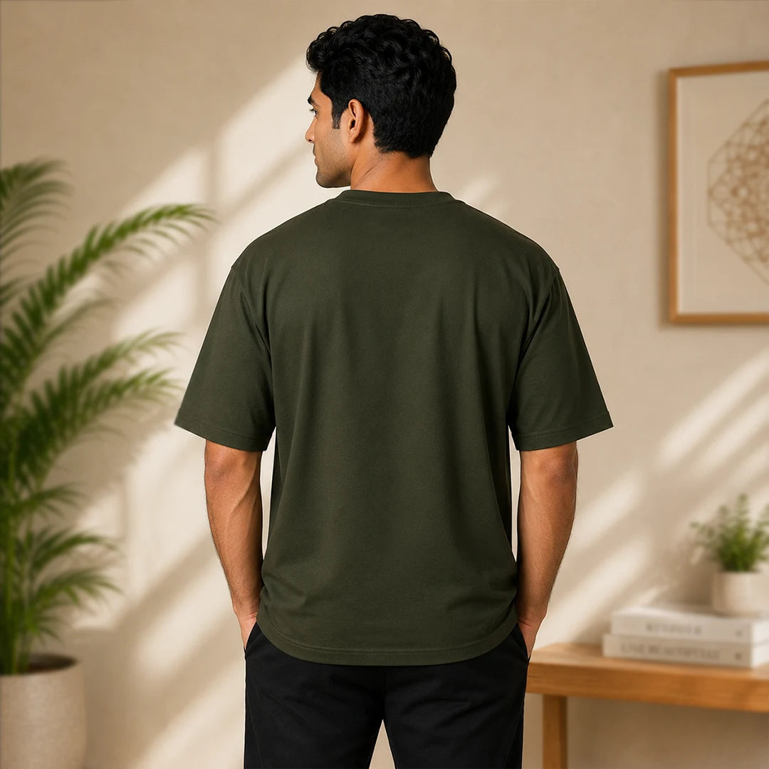 Men's Oversized Graphic T-Shirt - The Cosmic Chakra Mystical Print, 240 GSM Pure Cotton, Bio-Washed