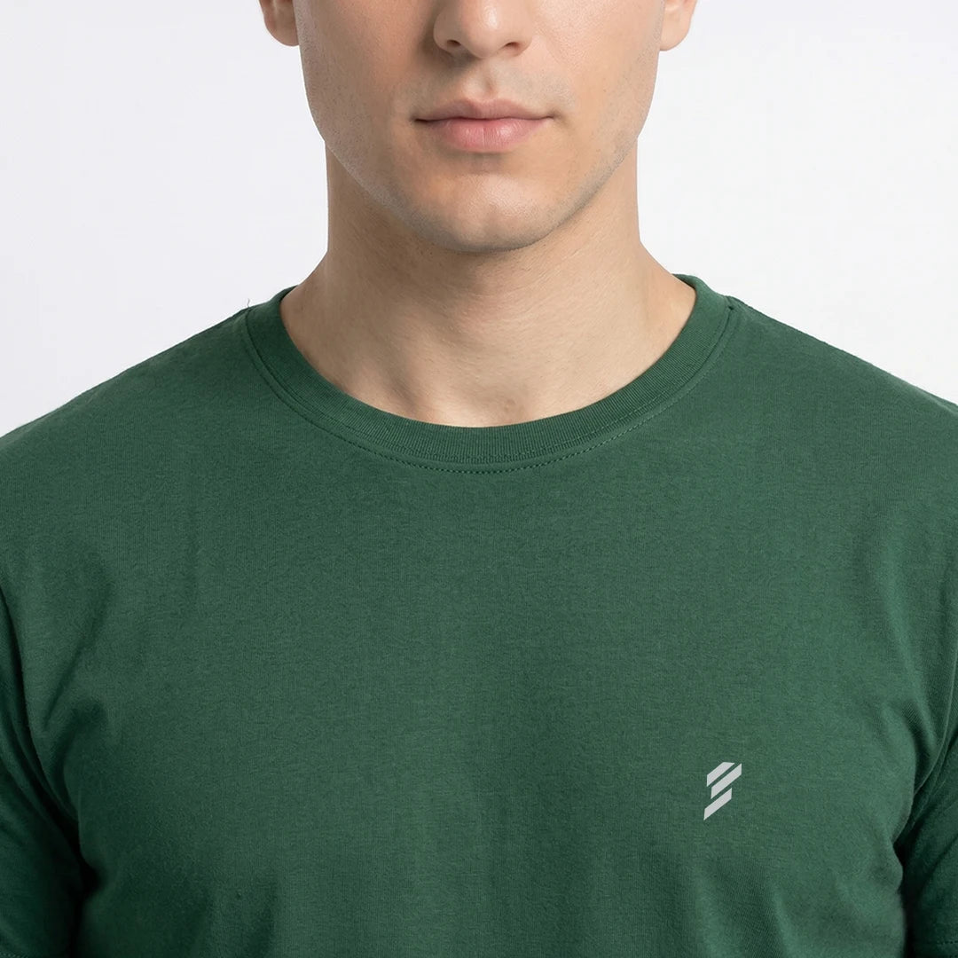 Men's Regular Fit Crew Neck T-Shirt, 100% Pure Cotton, 180 GSM, Breathable Everyday Wear