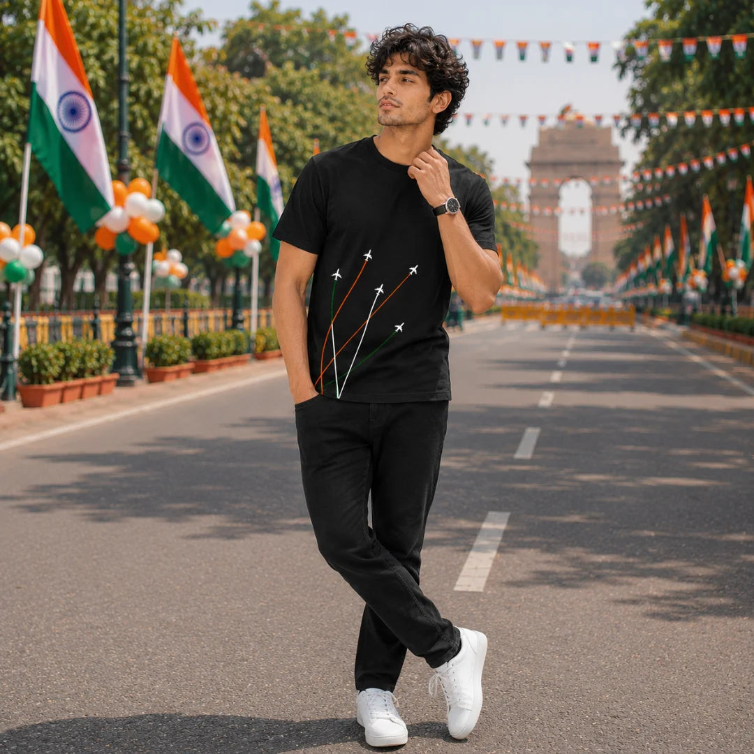 Premium India Independence Edition Graphic T-Shirt | 180 GSM Pure Cotton, Regular Fit
