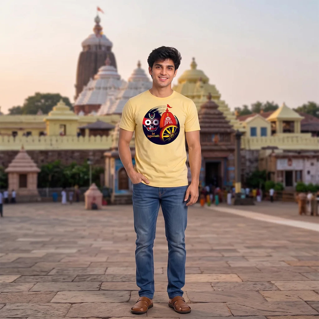 Lord Jagannath Devotional Festival Graphic T-Shirt – 180 GSM Heavyweight Half Sleeve Tee