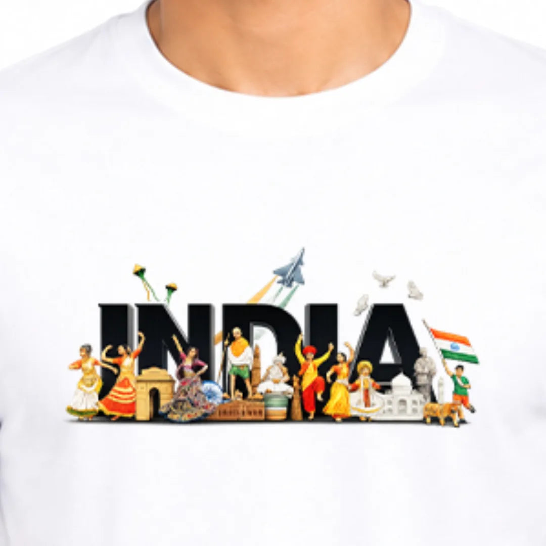 India Independence Edition Graphic T-Shirt | 180 GSM Pure Cotton, Regular Fit