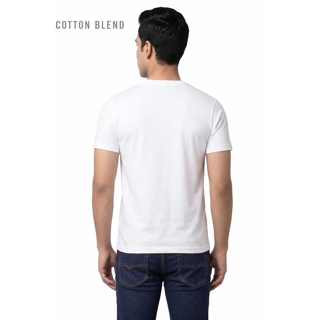 Men's Regular Fit Round Neck T-Shirt – Premium 180 GSM Biowashed Cotton Blend Half Sleeve Tee