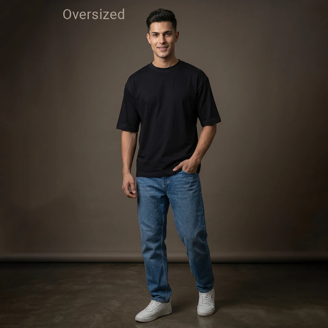Men's Premium Heavyweight Oversized T-Shirt | 240 GSM Pure Cotton Biowashed Relaxed Fit Tee