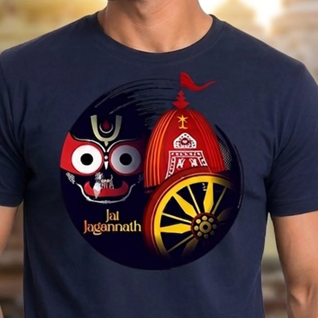 Lord Jagannath Devotional Festival Graphic T-Shirt – 180 GSM Heavyweight Half Sleeve Tee