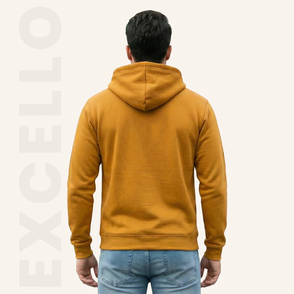 Men's Premium Solid Hoodie | Classic Regular Fit Cotton Blend Pullover Hoodie with Kangaroo Pocket | Essential Casual Winter Streetwear