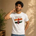 Men's Pure Cotton Regular Fit Kedarnath Tricolor Printed T-Shirt | 180 GSM Bio-Washed Spiritual Graphic Tee