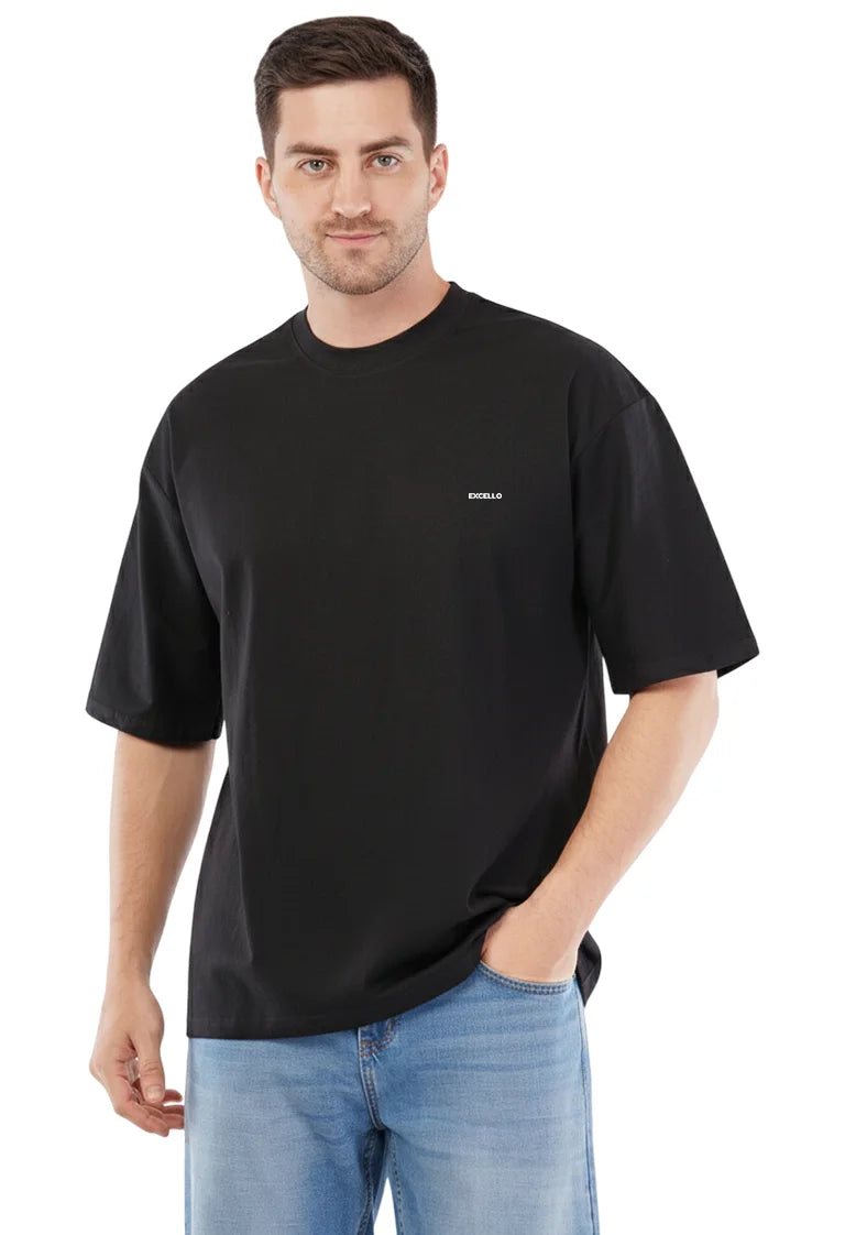 Men’s Premium Beige Oversized T-Shirt | 100% Rich Cotton | Trendy Drop-Shoulder Streetwear Tee