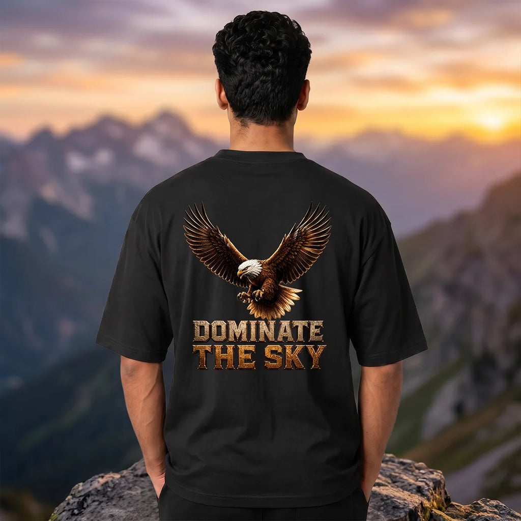 Men's India Air Force Eagle Graphic T-Shirt - 240 GSM Oversized