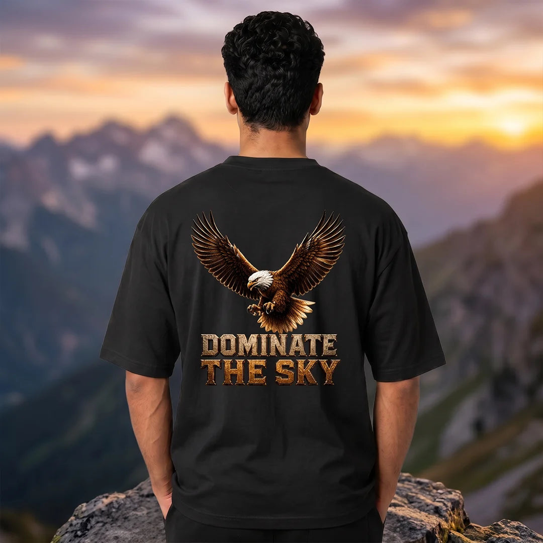 Men's India Air Force Eagle Graphic T-Shirt - 240 GSM Oversized