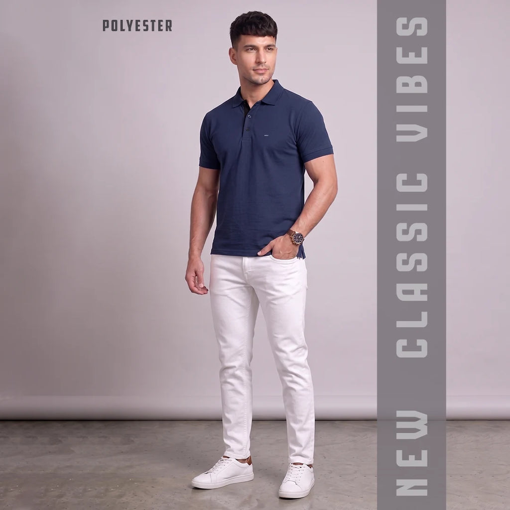 Excello Premium Men's Aeropiq Polo T-Shirt | Wrinkle-Free 100% Nanopoly