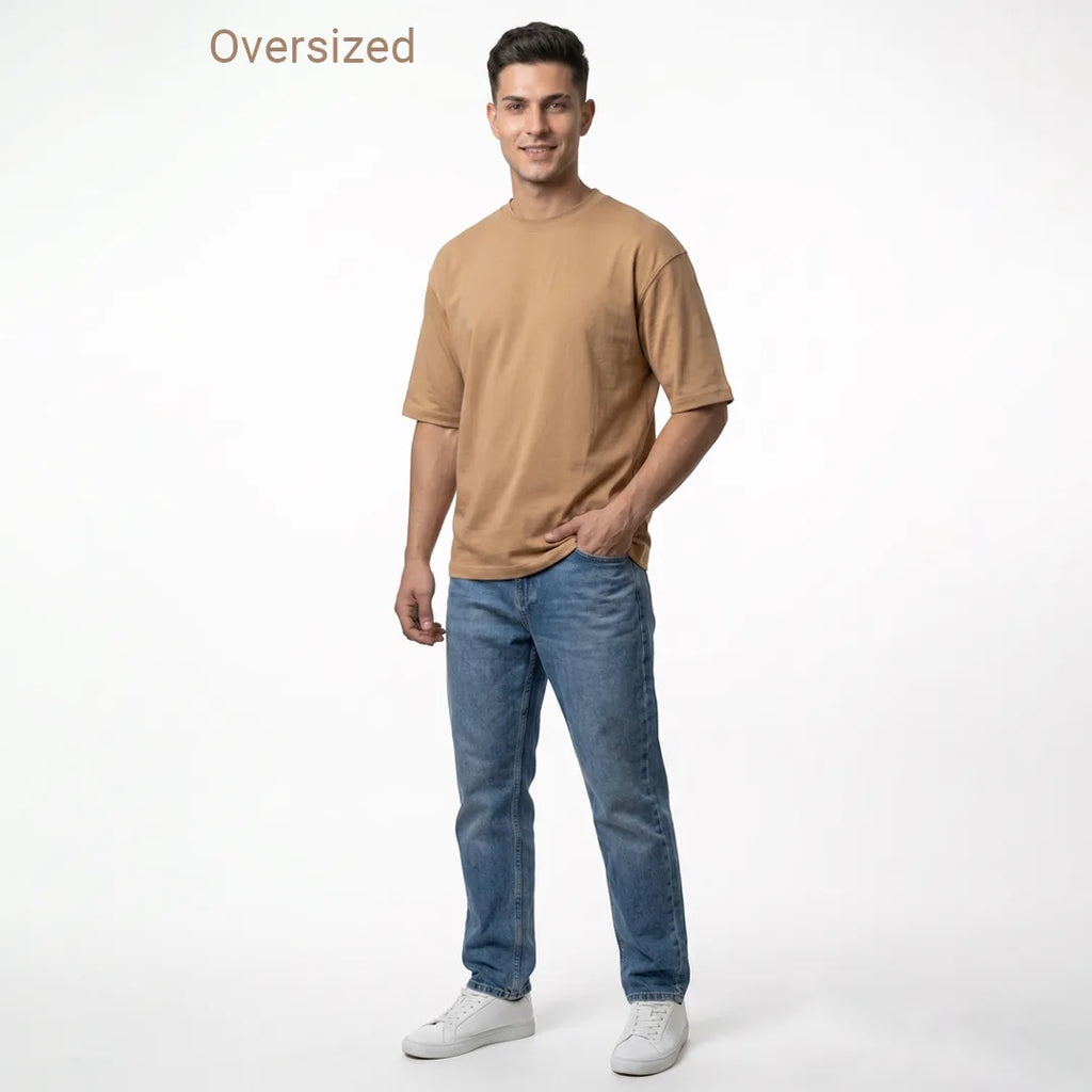 Men's Premium Heavyweight Oversized T-Shirt | 240 GSM Pure Cotton Biowashed Relaxed Fit Tee