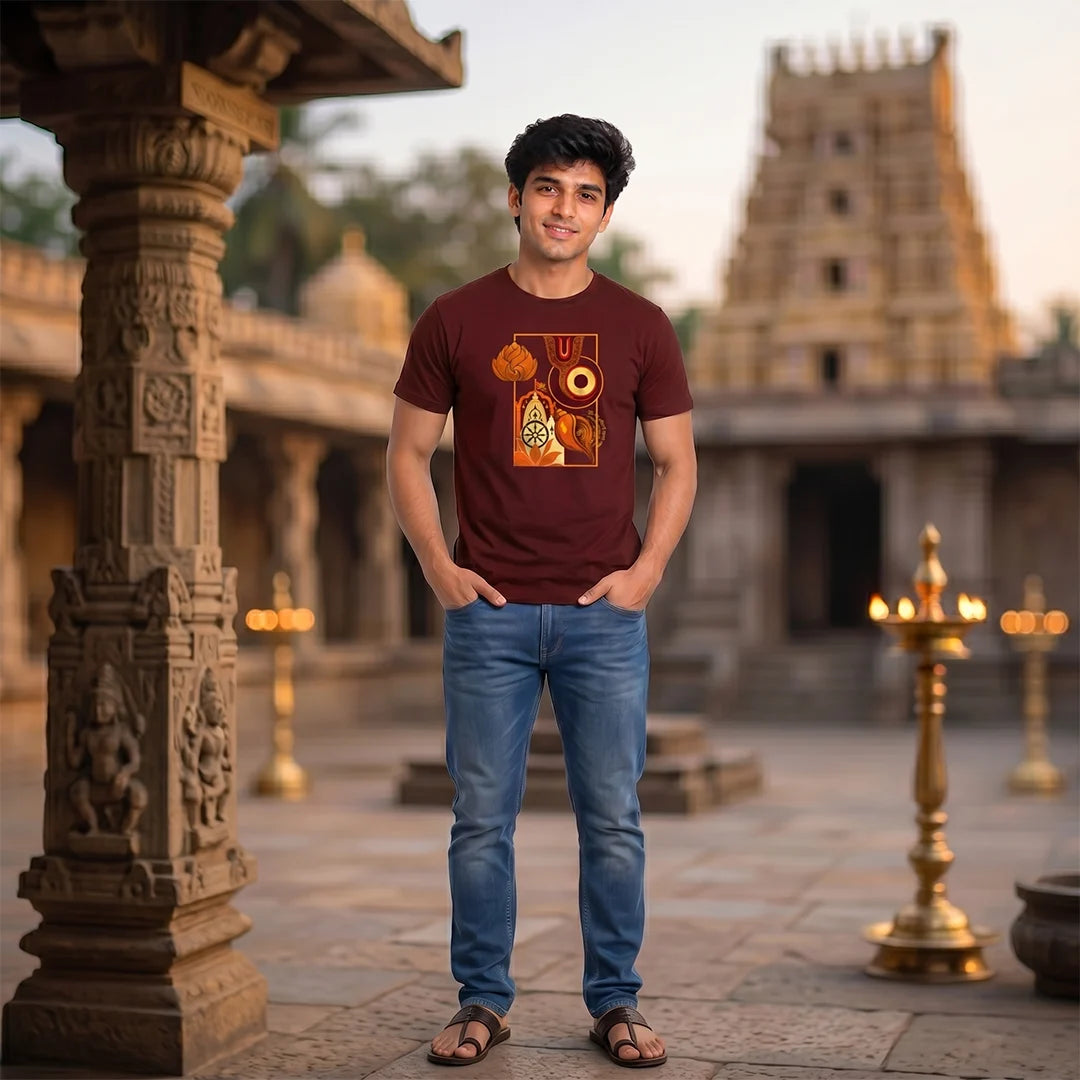 Lord Jagannath Rath Yatra Special T-Shirt | 180 GSM Pure Premium Cotton Regular Fit Print Tee