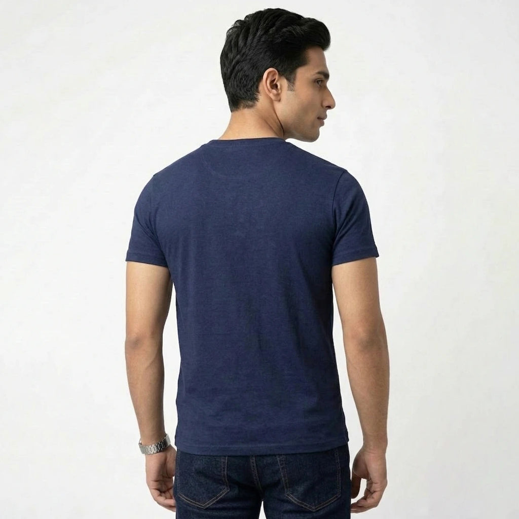 Men's Regular Fit Round Neck T-Shirt – Premium 180 GSM Biowashed Cotton Blend Half Sleeve Tee
