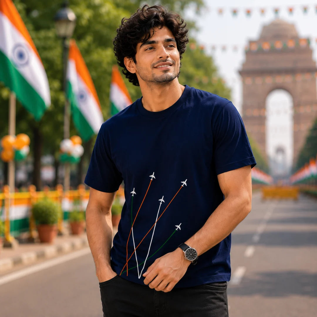 Premium India Independence Edition Graphic T-Shirt | 180 GSM Pure Cotton, Regular Fit