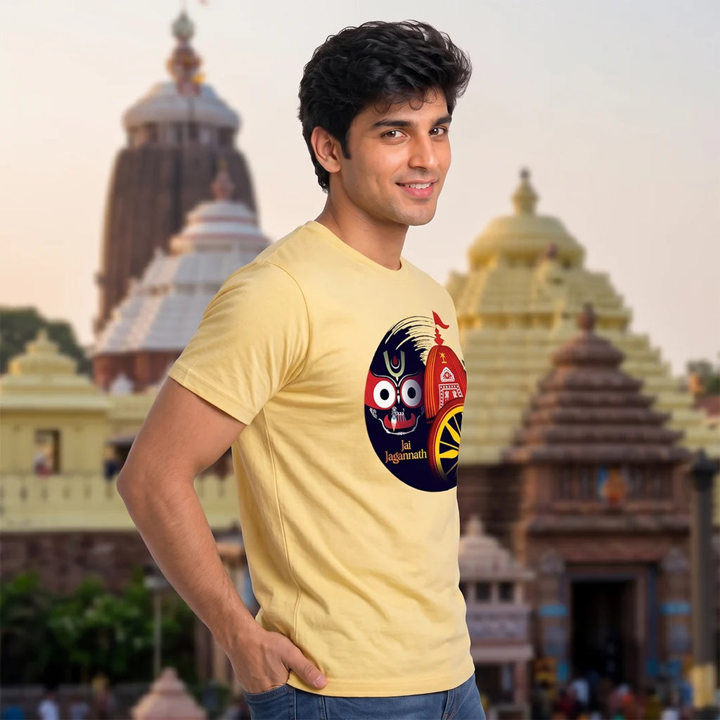 Lord Jagannath Devotional Festival Graphic T-Shirt – 180 GSM Heavyweight Half Sleeve Tee