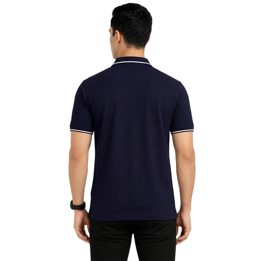 Men’s Premium Polo T-Shirt with Contrast Tipping | 270 GSM | Regular Fit Cotton Pique | Smart Casual & Office Wear