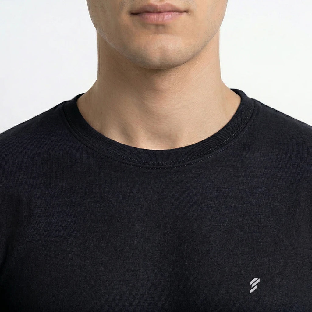 Men's Regular Fit Crew Neck T-Shirt, 100% Pure Cotton, 180 GSM, Breathable Everyday Wear