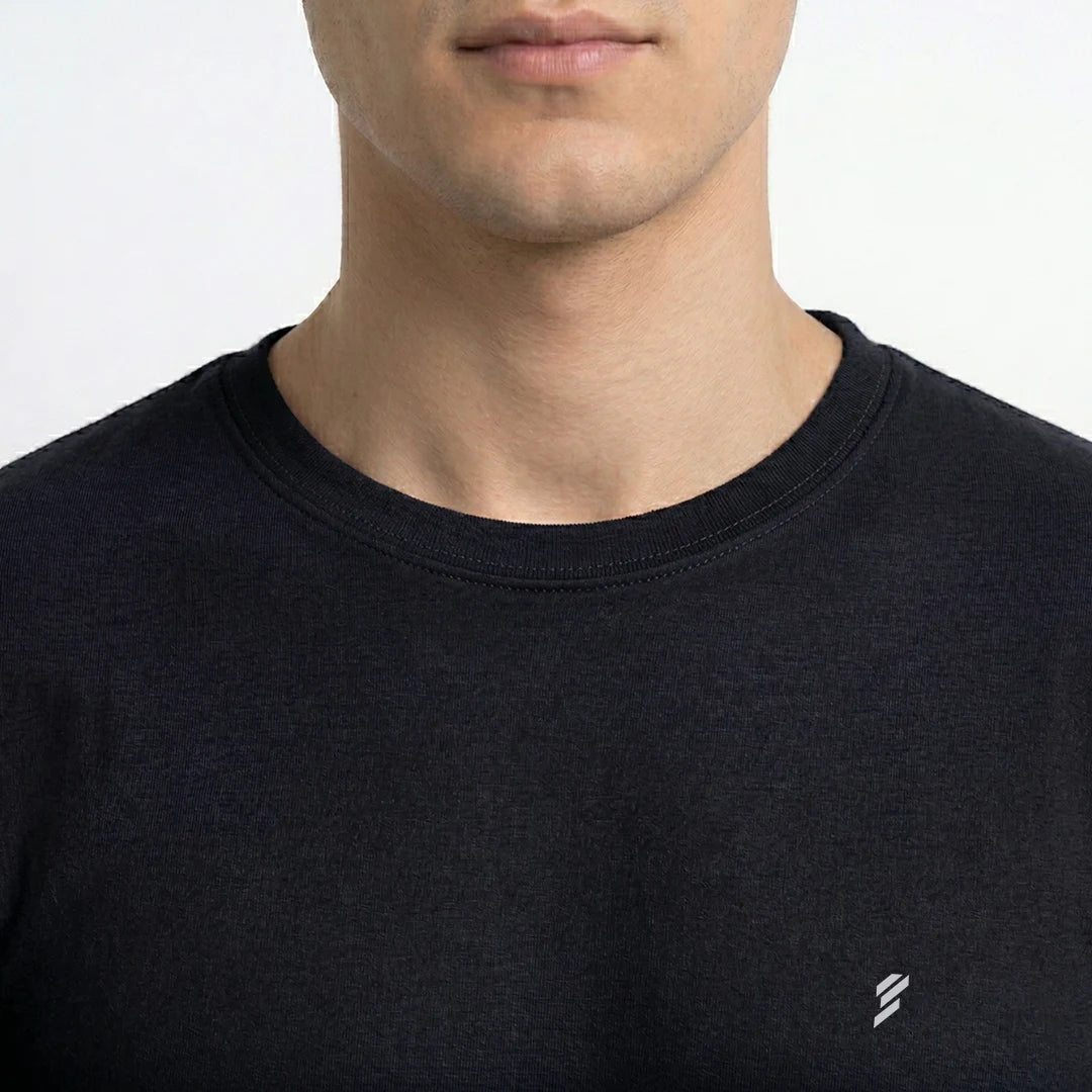 Men's Regular Fit Crew Neck T-Shirt, 100% Pure Cotton, 180 GSM, Breathable Everyday Wear