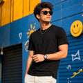 EXCELLO Men’s Plain Cotton T-Shirt (Regular Fit, Round Neck)