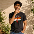 Men's Pure Cotton Regular Fit Kedarnath Tricolor Printed T-Shirt | 180 GSM Bio-Washed Spiritual Graphic Tee