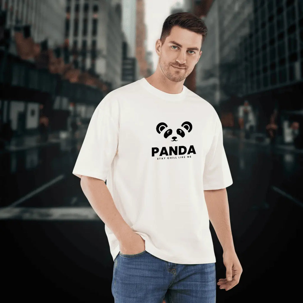 Panda Graphic Oversized T-Shirt for Men