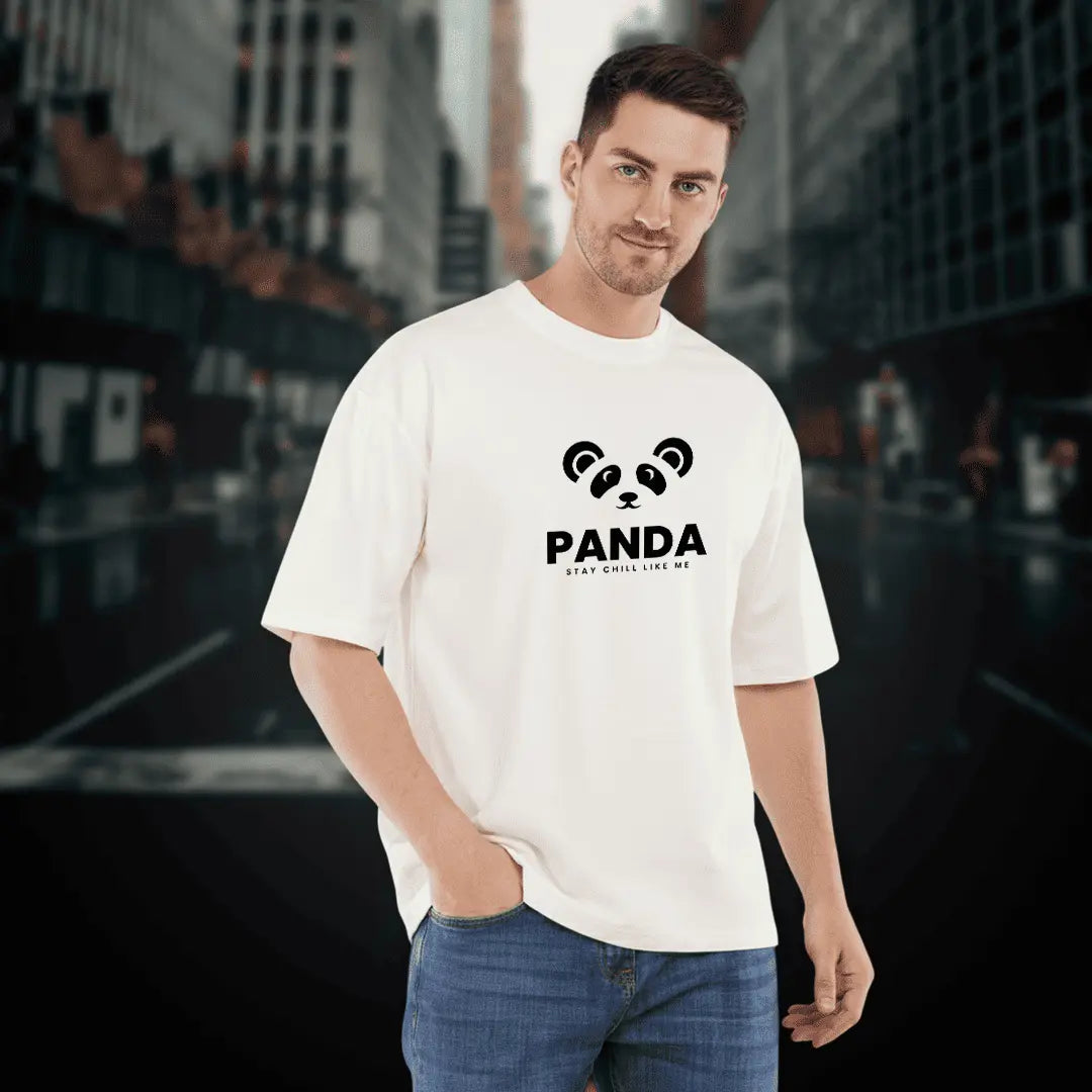 Panda Graphic Oversized T-Shirt for Men