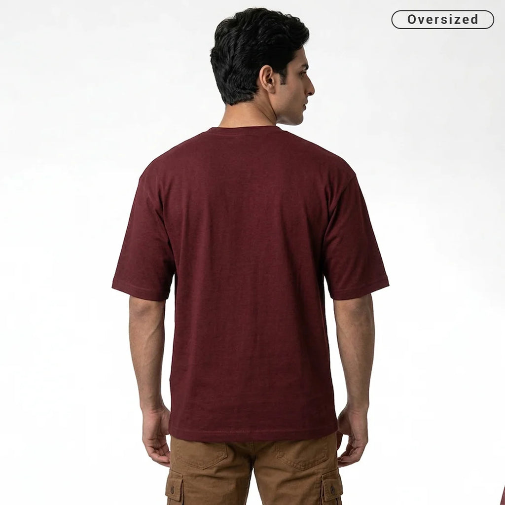 Premium 240 GSM Heavyweight Oversized T-Shirt – 100% Pure Cotton Minimalist Chest Logo Tee