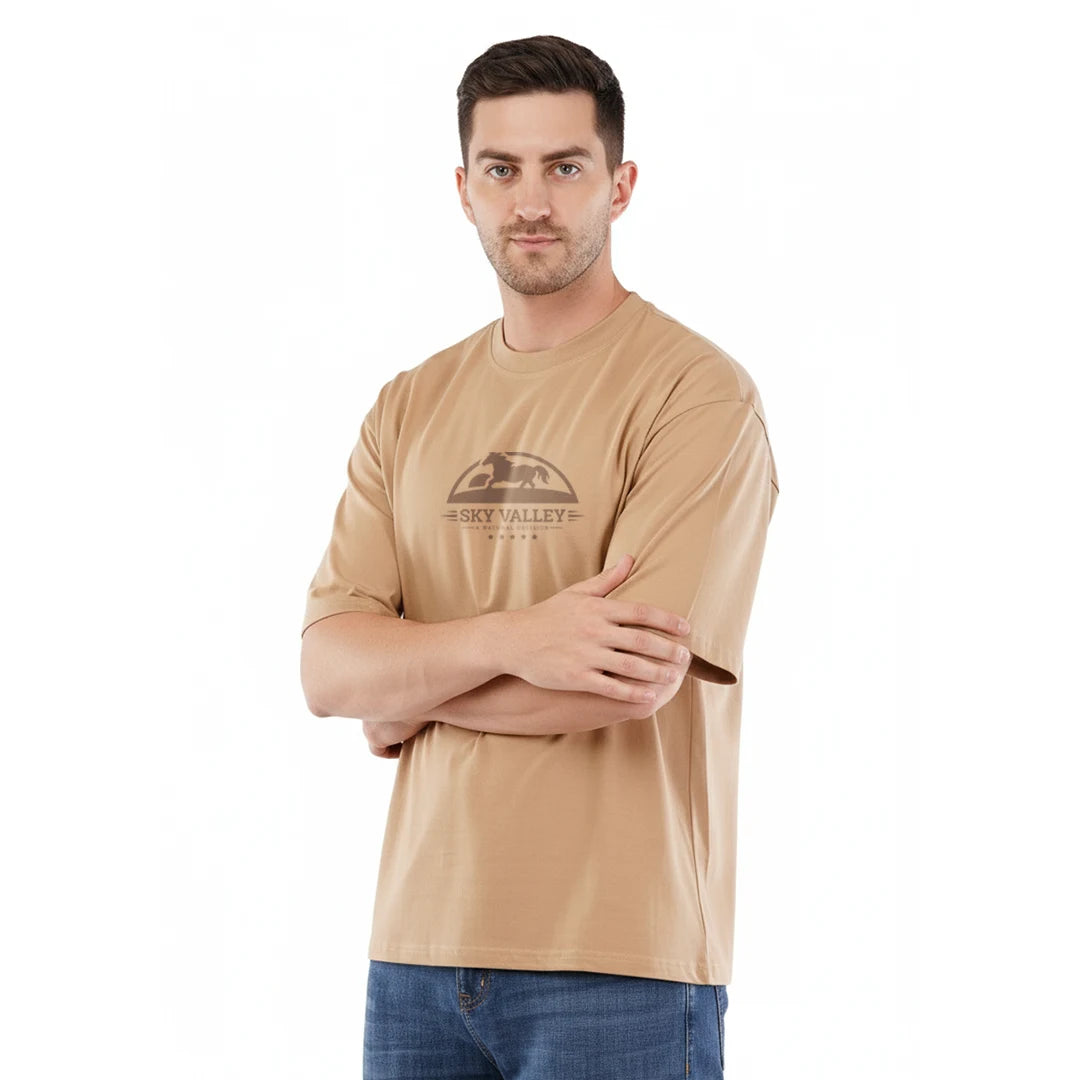 Premium Oversized Pure Cotton Graphic T-Shirt | Trendy Relaxed Fit Men's Tee