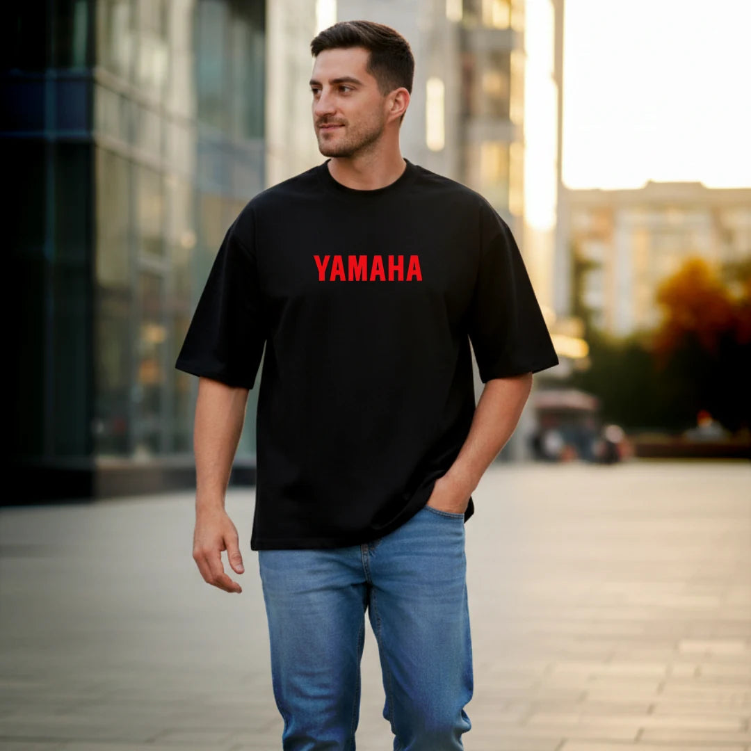 Yamaha YZF R6 Oversized Black T-Shirt for Men - Premium 240 GSM Rich Cotton Biker Graphic Tee