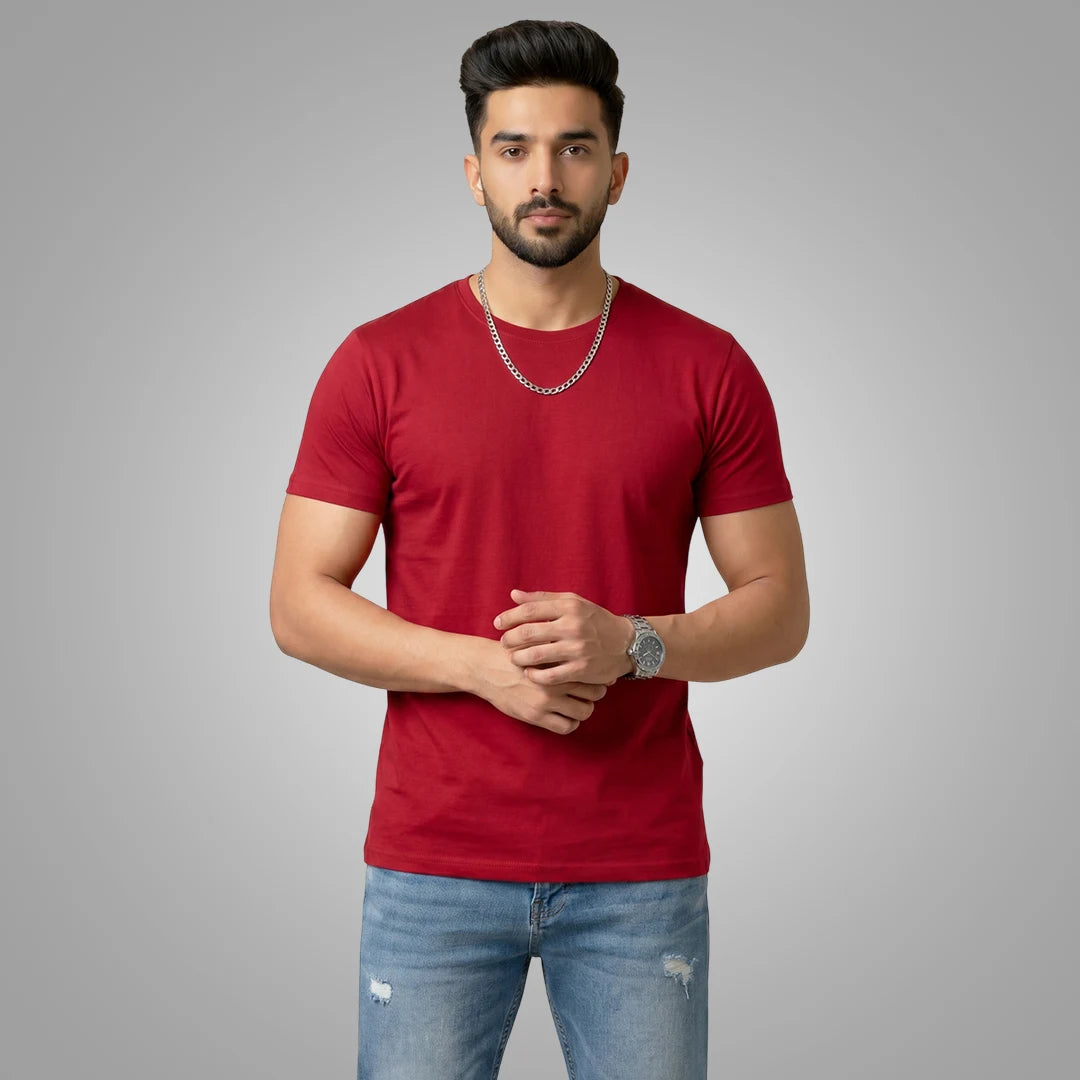 Premium Men’s Eco-Blend T-Shirt | Classic Regular Fit & Sustainable 180 GSM Fabric