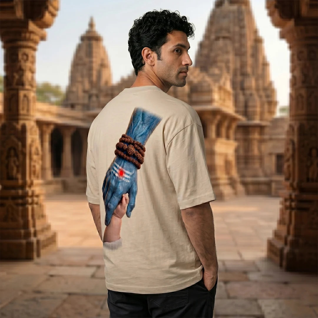 Mahadev Art Printed Heavyweight Oversized Tee | 240 GSM Breathable Drop Shoulder T-Shirt