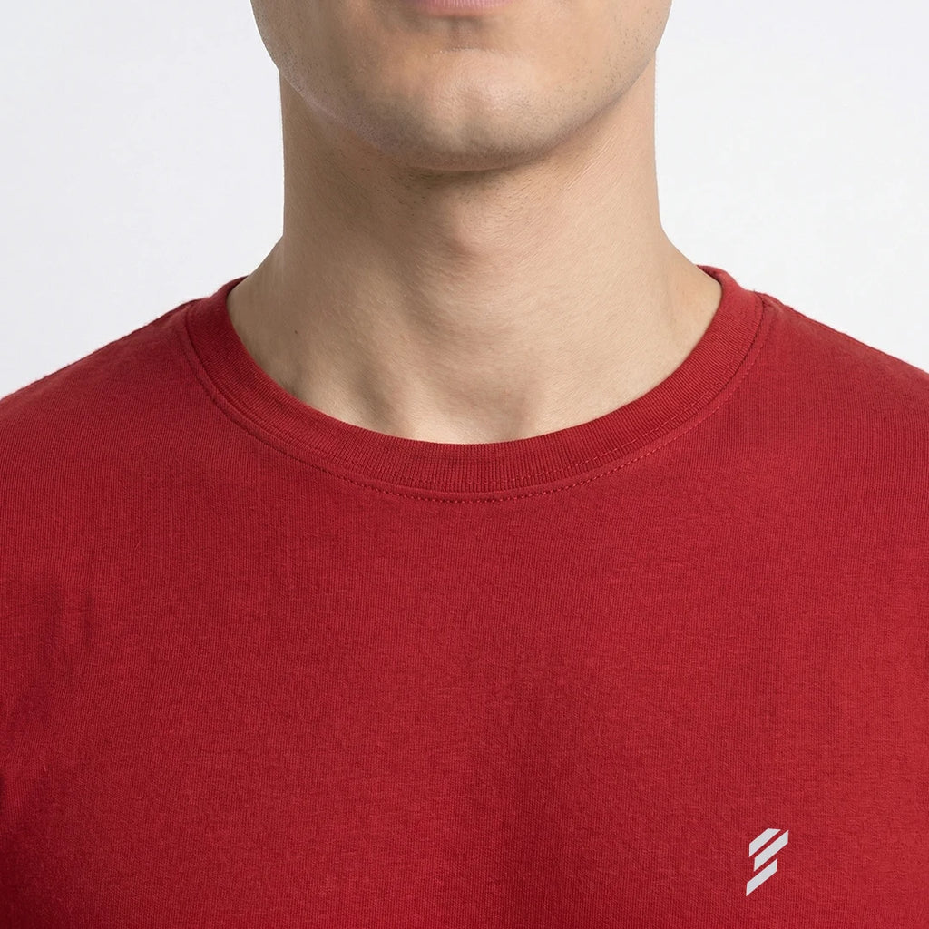 Men's Regular Fit Crew Neck T-Shirt, 100% Pure Cotton, 180 GSM, Breathable Everyday Wear