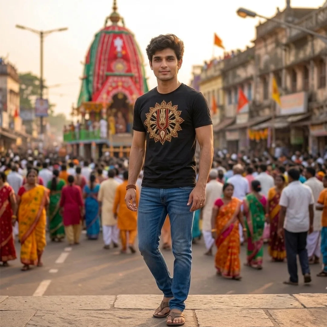 Premium Men's Pure Cotton Jagannath Puri Rath Yatra Graphic T-Shirt